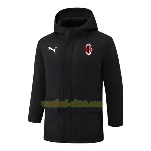 ac milan red label katoenen jas 2024 2025 zwart mannen