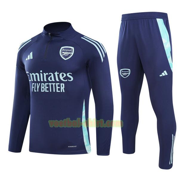 arsenal set half zipper trainingspak 2024 2025 blauw groen kinderen