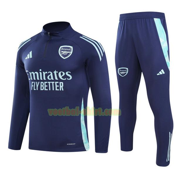 arsenal set half zipper trainingspak 2024 2025 blauw groen mannen