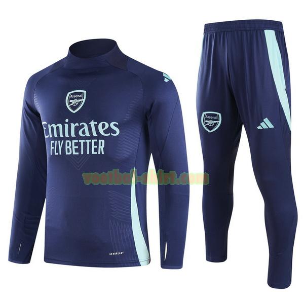 arsenal set half zipper trainingspak 2024 2025 blauw kinderen