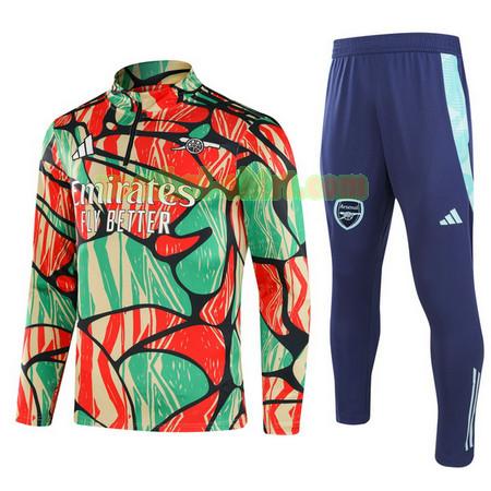 arsenal set half zipper trainingspak 2024 2025 rood groen mannen