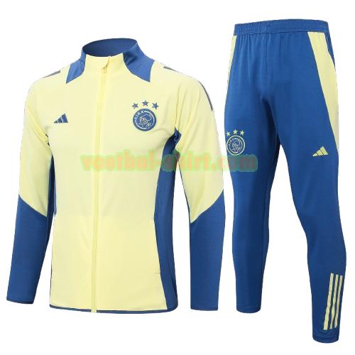 arsenal set long zipper trainingspak 2024 2025 geel kinderen