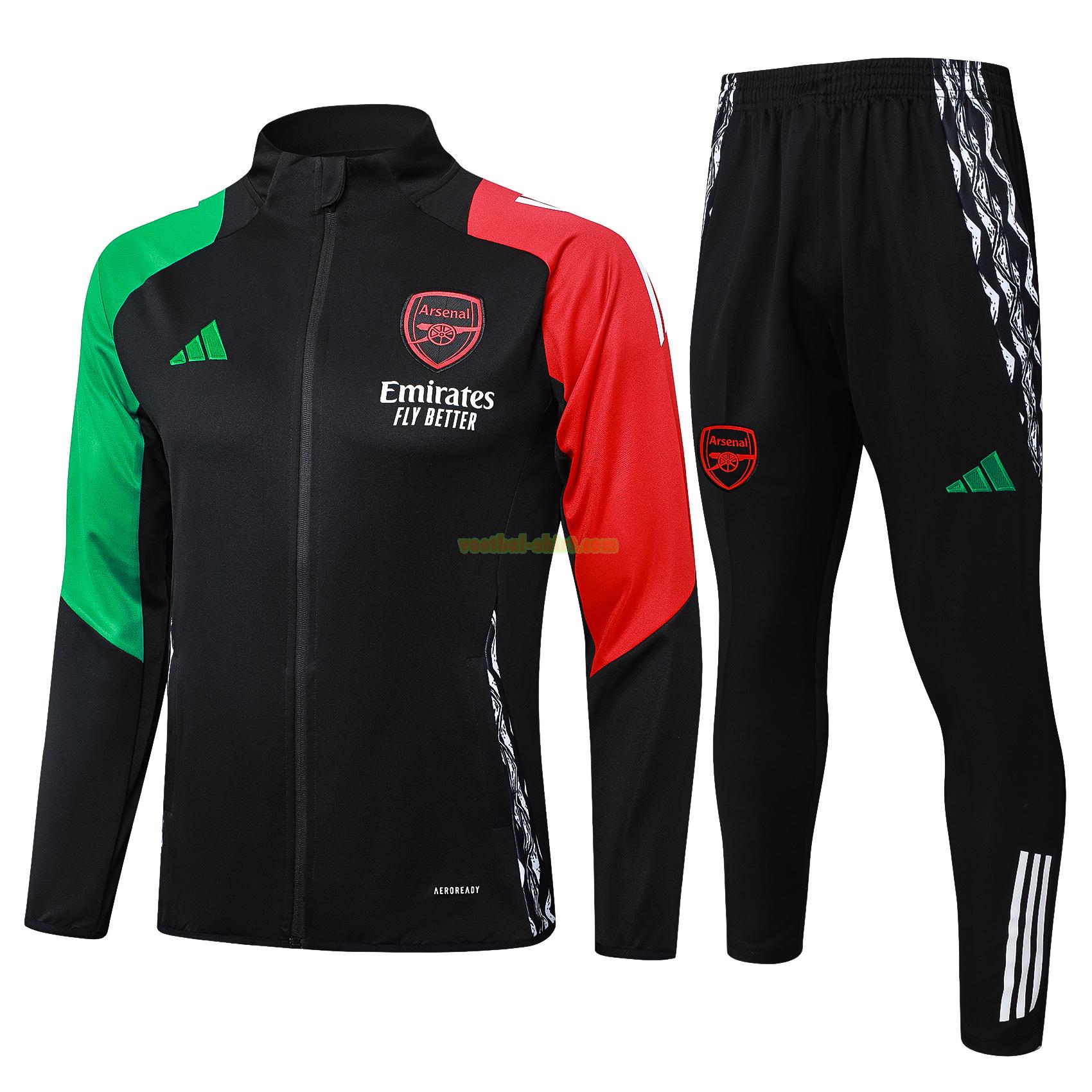 arsenal set long zipper trainingspak 2024 2025 zwart mannen