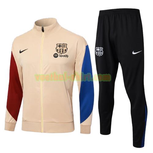 barcelona set long zipper trainingspak 2024 2025 geel kinderen