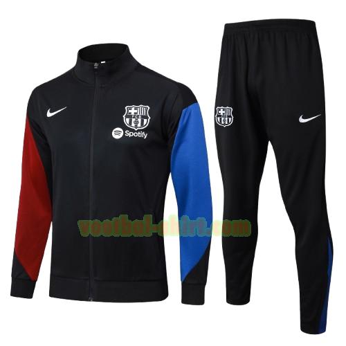 barcelona set long zipper trainingspak 2024 2025 zwart kinderen