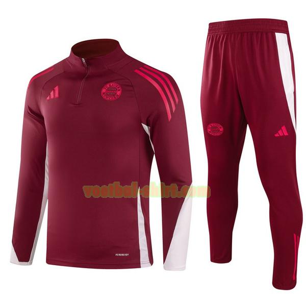 bayern münchen set half zipper trainingspak 2024 2025 rood kinderen