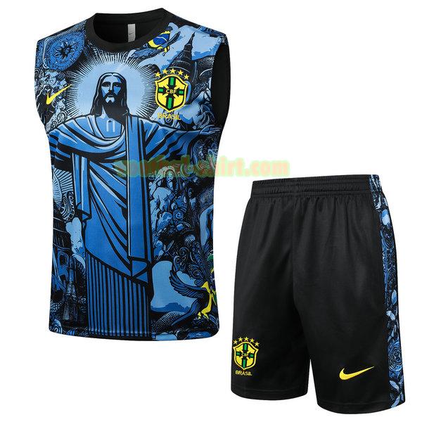 brazilië set vest 2024 blauw mannen