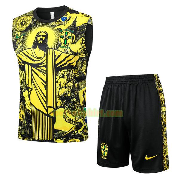 brazilië set vest 2024 geel mannen