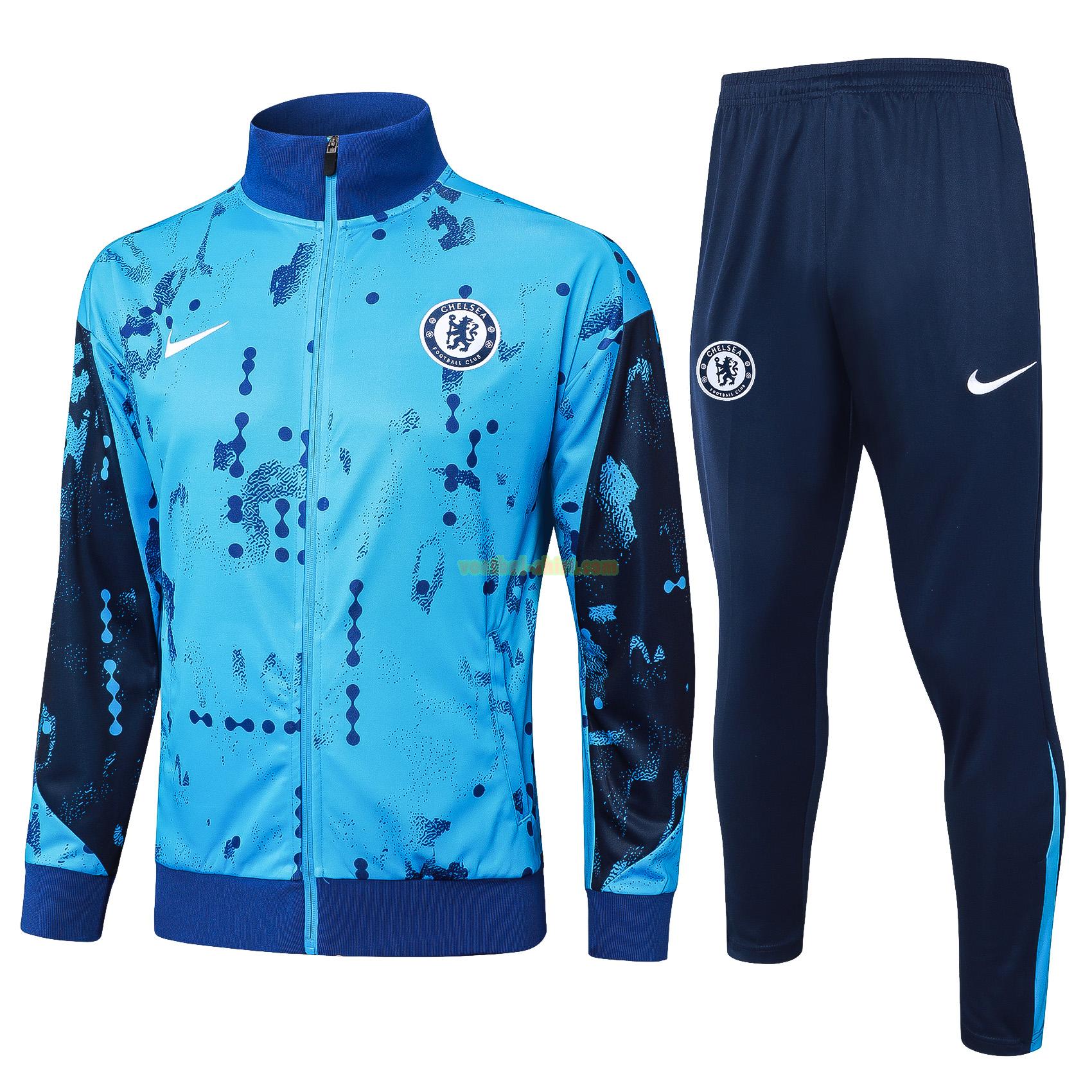 chelsea set long zipper trainingspak 2024 2025 blauw mannen