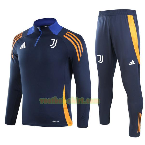 juventus set half zipper trainingspak 2024 2025 blauw kinderen