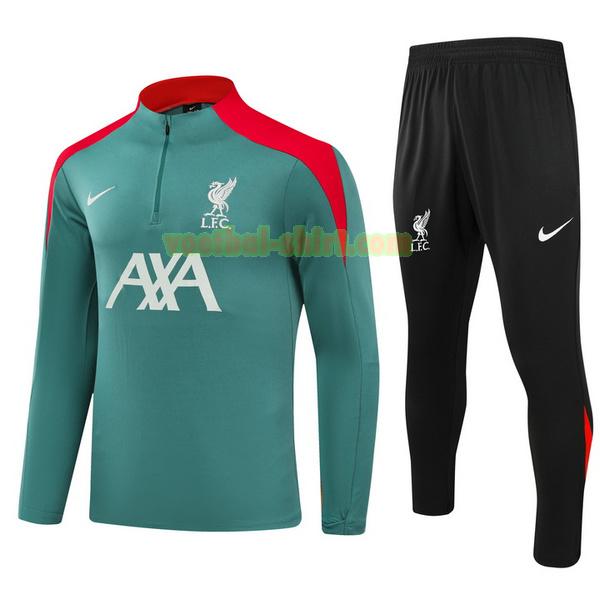 liverpool set half zipper trainingspak 2024 2025 groen mannen