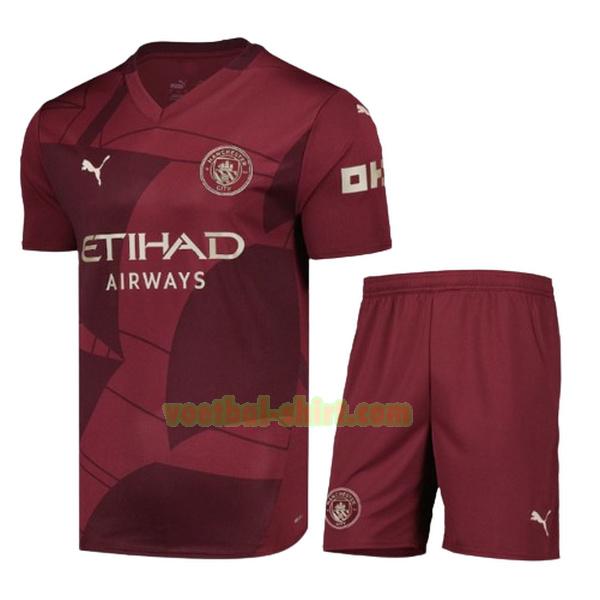 manchester city 3e shirt 2024 2025 rood kinderen