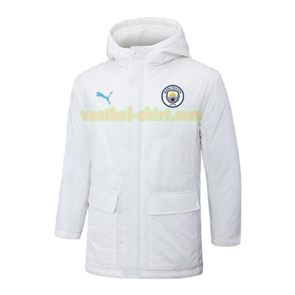 manchester city blue logo katoenen jas 2024 2025 wit mannen