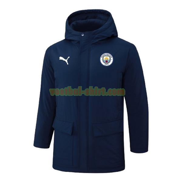 manchester city white logo katoenen jas 2024 2025 blauw mannen