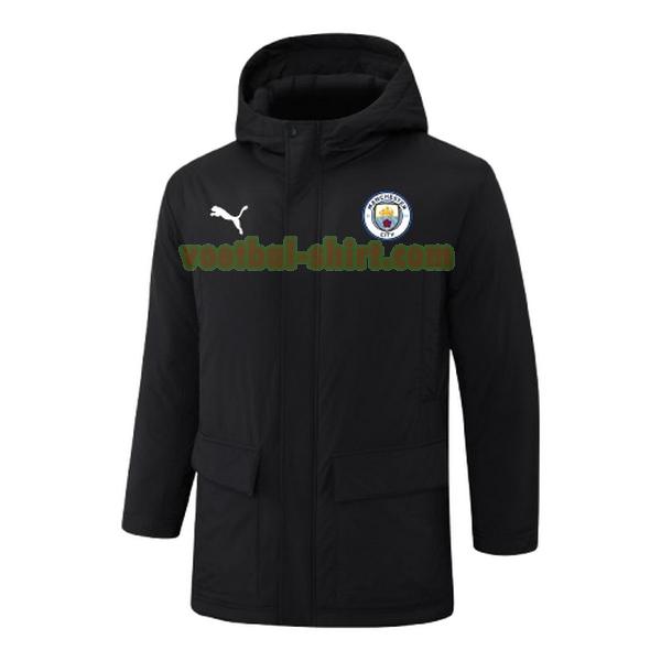 manchester city white logo katoenen jas 2024 2025 zwart mannen