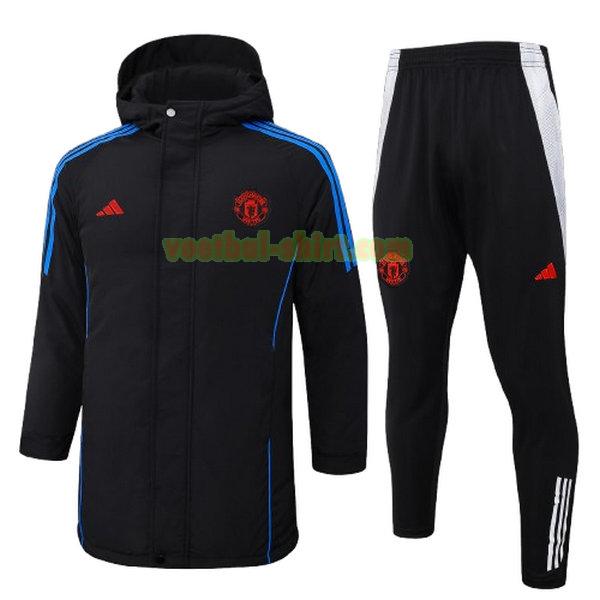 manchester united set cotton padded clothes 2024 2025 zwart mannen