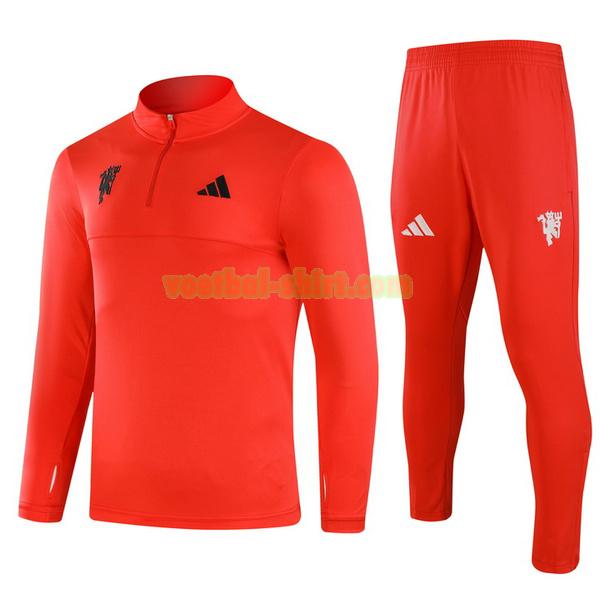 manchester united set half zipper trainingspak 2024 2025 rood mannen