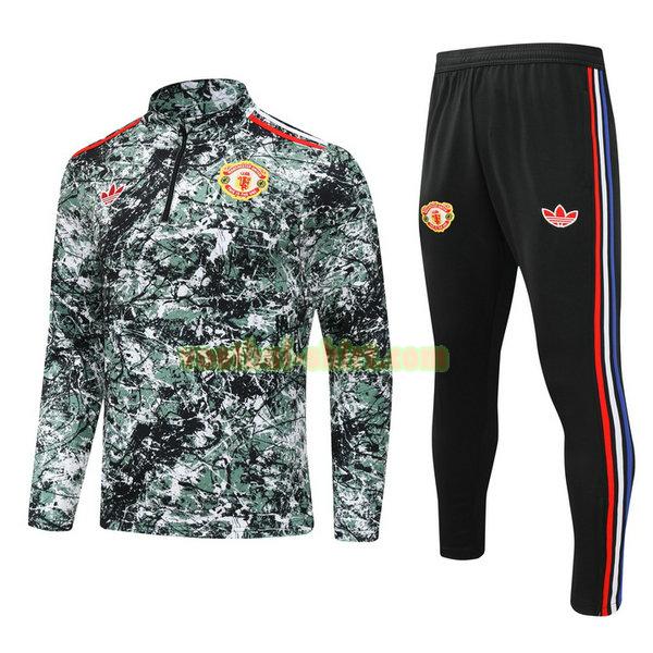 manchester united set half zipper trainingspak 24 25 groen mannen