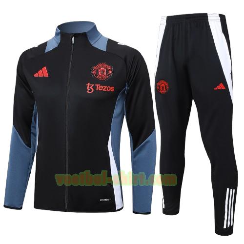 manchester united set long zipper trainingspak 24 25 zwart mannen