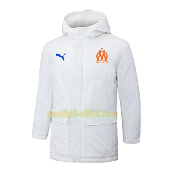 olympique marseille orange logo katoenen jas 2024 2025 wit mannen