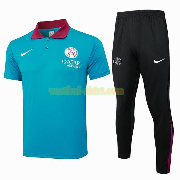 paris saint germain set polo 2024 2025 blauw mannen