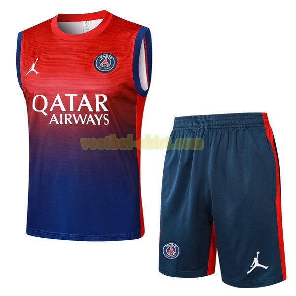 paris saint germain set vest 2024 2025 rood blauw mannen